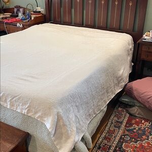 Subtle Floral Textured Fabric coverlet/ tablecloth
